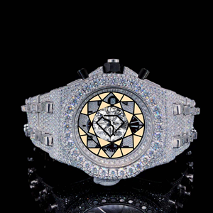Montre unisexe de luxe avec mouvement à quartz Citizen, boîtier carré en acier inoxydable incrusté de diamants, cadran en cristal de 46 mm, date automatique, respectueuse de l'environnement - Product Image 3