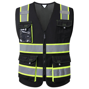 Gilet de travail haute visibilité de qualité supérieure avec plusieurs poches, tissu réfléchissant, pour hommes, gilet haute visibilité pour ouvriers - Product Image 4