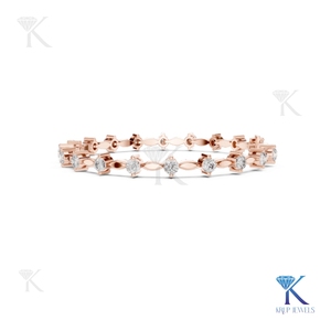 Lab Grown Diamond Filled Brilliant Cut Station Link Bracelet <b>Solid</b> <b>Gold</b> Fine Unisex Minimalist Luxury Jewelry Manufacturer - Product Image 6