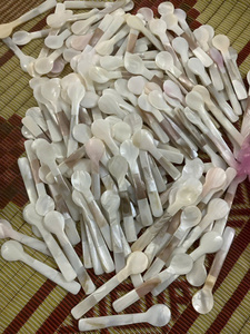 ชุดช้อนทำมือจากเปลือกหอยมุก พร้อมด้ามไม้ลายปลา งานฝีมือธรรมชาติ ของตกแต่งบนโต๊ะอาหาร - Product Image 6