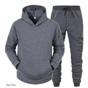 Men's Black Hooded Tracksuit <b>Set</b> Casual Solid Color Full Sleeve Drawstring Pants With Side Pockets Regular Fit Autumn Wear - Product Image 4