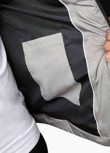 Blouson matelassé léger et pliable pour homme 2025 avec col montant, résistant à l'eau, capuche amovible et logo frontal - Product Image 3