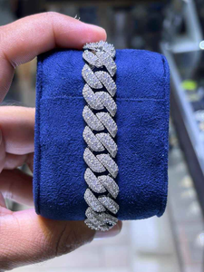 Moissanite Silver Cuban Link Bracelet Hip Hop Iced Out Statement Wrist Bracelet Luxury Bling Jewelry Gift For <b>Men</b> - Product Image 5