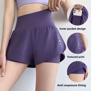 Shorts de Yoga para Mujer, Cintura Alta, Cierre con Cordón, Tela Oxford de Spandex/Algodón, Secado Rápido, Ecológicos, Impermeables, Anti-Transparencia - Product Image 4