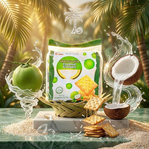 ขนมขบเคี้ยวกรอบรสมะพร้าวหวาน 220 กรัม บิสกิตสี่เหลี่ยมกรอบ จำหน่ายส่งจากโรงงาน ODM - Product Image 1