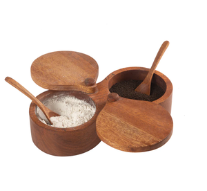 Azucarero/Recipiente de madera de lujo para especias, hierbas y sal, recipientes de madera para azúcar y crema al precio más bajo - Product Image 4