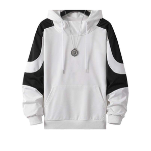 Survêtement d'été pour homme en molleton 100% coton respirant avec capuche, taille élastique, poches latérales, style décontracté longueur intégrale - Product Image 2