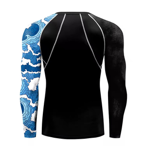 OEM Men's Premium Quality Rash Guard Sublimation <b>Printed</b> Polyester Front Gym Fitness <b>Surfing</b> Diving Compression Shirts - Product Image 4