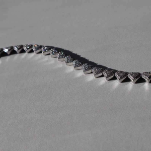 Pulsera de tenis de moissanita con corazón, elegante pulsera de plata con piedras de corazón brillantes, joyería de lujo de moda, regalo llamativo para mujer - Product Image 2