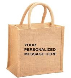 Premium Handcrafted Organic Jute Tote Bag with Reinforced Cotton Handles, Eco-Friendly Reusable Grocery Shopping <b>Handbag</b> - Product Image 4