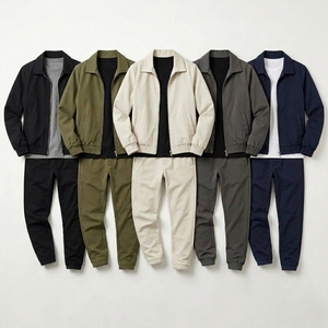 Boys Solid Color <b>Tracksuits</b> Full Zipper Jacket And Joggers Set Casual Autumn Wear With Side Pockets Regular Fit - Product Image 5
