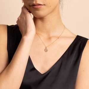 Colgante ovalado de cuarzo rutilado dorado, delicado collar de oro, cadena de cable rellena de oro de 14 quilates, joyería de piedras preciosas naturales, regalo para mujeres - Product Image 6