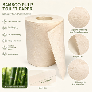 Rouleaux de <span class=keywords><strong>papier</strong></span> <span class=keywords><strong>toilette</strong></span> OEM personnalisés super doux 3 plis gaufrés à âme blanche avec emballage extérieur imprimé sur mesure - Product Image 2