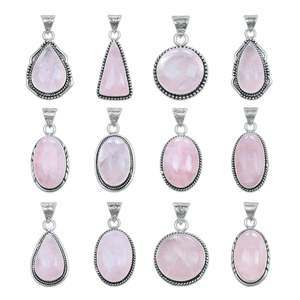 จี้ห้อยคอโรสควอตซ์ธรรมชาติชุบเงินทองเหลืองสไตล์วินเทจสำหรับผู้หญิง งานออกแบบใหม่ ขายส่งเครื่องประดับงานแต่งงาน - Product Image 1