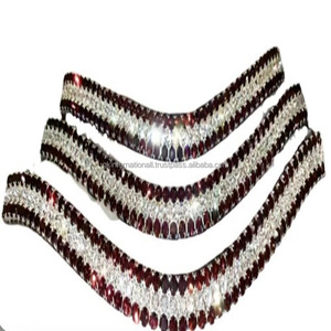 Diadema de doma de cuero genuino con cristales rojos y blancos, artículo de venta favorito del exportador de productos ecuestres. - Product Image 6