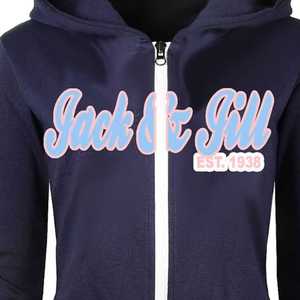 Jack and Jill Sweat-shirt à capuche zippé en chenille pour femme, sweat-shirt en polaire à fermeture éclair intégrale, streetwear décontracté, veste chaude à capuche, vêtement d'extérieur - Product Image 2