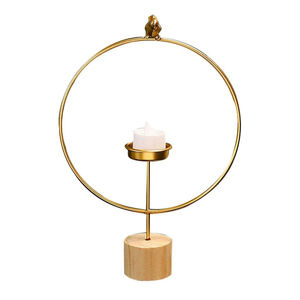 Candelabro de metal dorado de primera calidad con 3 cabezas para velas de té, centro de mesa para comedor, decoración del hogar, soporte para velas, precio más bajo. - Product Image 1