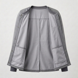 Ensemble de blouses médicales personnalisées pour femmes, avec veste chaude à fermeture éclair sur le devant, grandes tailles, en mélange de polyester, avec poignets côtelés, pour usage hospitalier, en jersey - Product Image 4