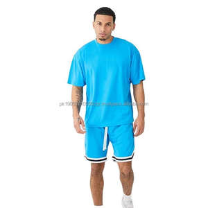 2024 Summer Oversize Short Sleeve Men's <b>Twinset</b> Custom Logo Streetwear Design with Factory Wholesale Price Plus Size Shorts Set - Product Image 6