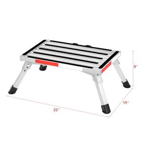 Nuovo Sgabello Pieghevole in Alluminio con Striscia Riflettente e Maniglia per Scala RV - Product Image 2