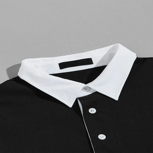 Polo de Algodón Peinado de Alta Calidad 100% Blanco con Rayas Negras, Personalizado con Impresión y Bordado, Jersey de Rugby Personalizado para Hombre - Product Image 3