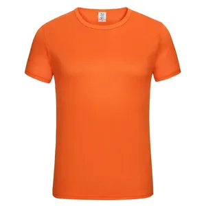 T-shirt à manches courtes pour homme, noir, 100% polyester, séchage rapide, coupe classique, col rond, couleur unie, jersey tricoté décontracté - Product Image 5