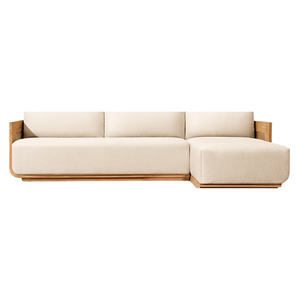 Premium Outdoor U-Shaped Sectional <b>Sofa</b> Set Furniture Solid Teak Wood Frame Upholstered Soft Cushions <b>Waterproof</b> Villa Use - Product Image 1