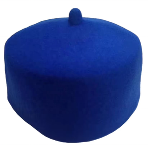 Blue Wool Kufi Hat Islamic Prayer Cap Solid Color Felt <b>Beret</b> Style All Seasons - Product Image 1