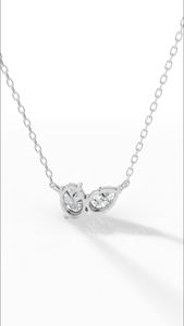 Elegant <b>Necklace</b> Oval Pear Cut Lab Grown Diamond 925 silver for Engagement Gift Everlasting Harmony Connection Pendant <b>Necklaces</b> - Product Image 2