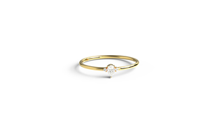 Minimalist 18K Gold Pear Cut <b>Diamond</b> <b>Ring</b> Three Stone Promise <b>Ring</b> Round <b>Diamond</b> <b>Ring</b> Stacking Band Fine Jewelry Gift for Women - Product Image 1