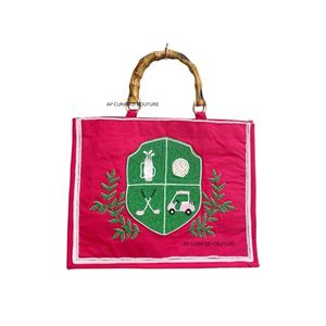 Bolsos de mano de golf hechos a mano con cuentas, diseños personalizados de verano, trabajo con cuentas de semillas, asas de bambú, cierre de cremallera, colores personalizables - Product Image 1
