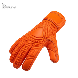 Custom All Orange Goalkeeper <b>Gloves</b> Professional Roll Finger Latex Palm Embossed Backhand Punch Zone Logo Free Goalie <b>Gloves</b> Man - Product Image 1