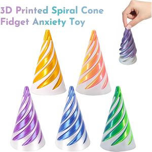 ของเล่นทรงกรวย 3 มิติ แบบพิมพ์ 3 มิติ จำนวน 6 ชิ้น สำหรับ Fidget Cube ของเล่นทรงพีระมิดแบบทะลุได้ ของเล่นเกลียวหมุนวน - Product Image 2