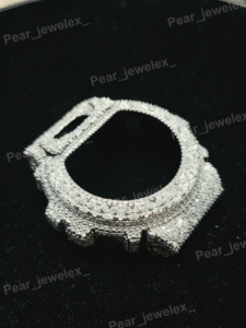 Iced Out <b>Watch</b> Bezel With Round Brilliant Cut Moissanite Stones 6900 Series Upgrade - Product Image 2