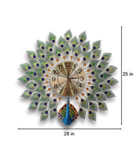 Reloj de pared de metal de cuarzo Art Deco exclusivo de alta calidad con marco decorativo y apariencia elegante para diseño de interiores - Product Image 4