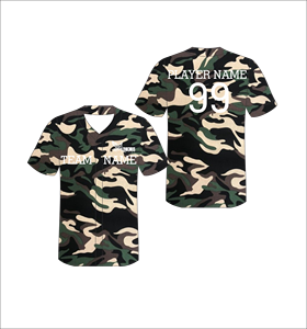 Maillot de baseball personnalisé camouflage Woodland, uniforme d'équipe boutonné, nom et numéro personnalisés, sublimation, chemise de sport - Product Image 1