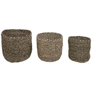 Panier de rangement décoratif en jonc de mer naturel accessoire décoratif tissé pour la maison - Product Image 6
