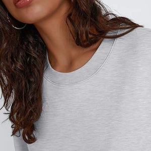 Sudadera de Mujer Oversize con Cuello Redondo y Manga Larga, Color Liso, Hombros Caídos, Tejido de Mezcla de Algodón, Diseño Asimétrico, Ideal para Otoño - Product Image 6