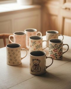 Vintage Ceramic Mug Heat-Resistant Dishwasher Microwave Safe Leaf Pattern <b>Large</b> Capacity Coffee <b>Tea</b> <b>Cup</b> for Household Office - Product Image 4