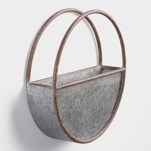 Jardinière murale galvanisée artisanale élégante, écologique, durable, couleur personnalisable, jardinière unique pour plantes d'intérieur - Product Image 2