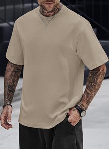 Custom <b>Men</b> Oversized Cotton T Shirt Heavyweight <b>Stretch</b> Tee OEM Bulk Wholesale - Product Image 3
