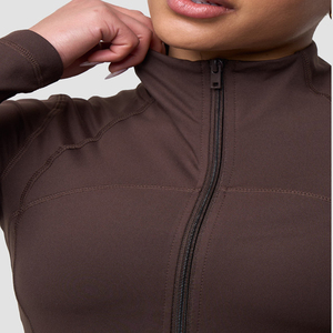Women's Plus Size Workout Jacket Full Zip Breathable Four-Way Stretch Running <b>Thumb</b> <b>Holes</b> Slim-Fit Yoga Athletic Gym Jackets - Product Image 6