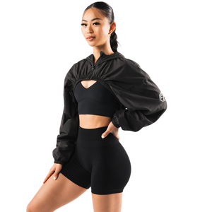 Chaqueta Corta de Nailon para Mujer, Ligera, de Manga Larga, Estilo Deportivo, para Uso Activo - Product Image 2