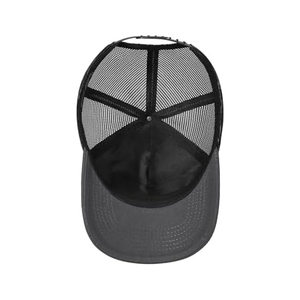 Gorra Trucker Negra de 6 Paneles, Unisex, Casual, de Color Sólido, con Malla, Cierre Trasero Ajustable, para Primavera/Verano - Product Image 1