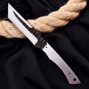 Kit de Cuchillo de Caza de Hoja Fija Personalizada de Acero al Carbono, Forjado de Espiga Completa, Estilo Tanto, con Hoja en Blanco para Bricolaje, Bisel OEM/ODM - Product Image 5