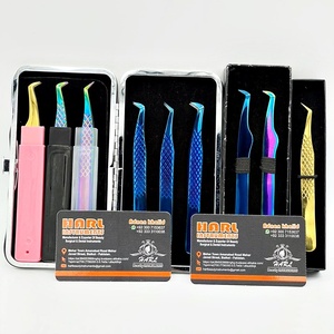 ชุดแหนบสำหรับต่อขนตาสแตนเลสหลายสีกันแม่เหล็กฉลากตามสั่ง - Product Image 5