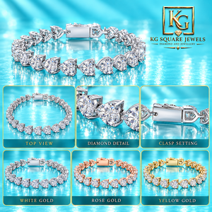 Bracelet tennis en diamants de laboratoire pour femmes en or jaune, rose et blanc 14 carats, certifié IGI, bijoux classiques - Product Image 6