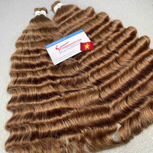 SUPER SOLDES 100% Cheveux humains vietnamiens de haute qualité Extension de cheveux Ondulation profonde Bouclés en vrac Double trame Sans perte Sans nœuds - Product Image 2