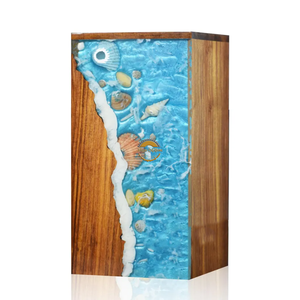 Resin Art Ocean Wave <b>Vase</b> <b>Unique</b> Handmade Decorative Wooden Urn Epoxy Home & Office Memorial Ashes Keepsake Display by AYAANS - Product Image 6