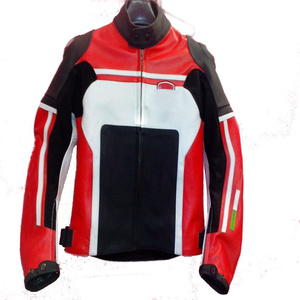 เสื้อแจ็คเก็ตมอเตอร์ไซค์ผู้ชาย แขนยาว หนัง PU สีตัดต่อ ระบายอากาศได้ดี ใส่ได้ทุกฤดู สำหรับขี่รถแข่ง - Product Image 6